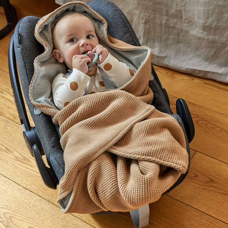 Couverture nomade sable Marron, gris 2 - vertbaudet enfant 