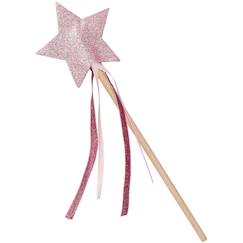 Jouet-Jeux d'imitation-Déguisements-Baguette magique à paillettes rose