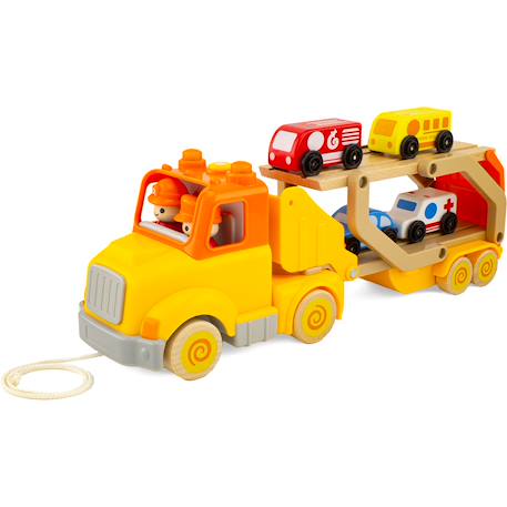Routoudou - camion porte voitures Jaune 1 - vertbaudet enfant 