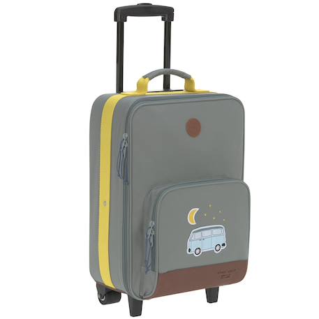 Valise à roulettes bus adventure Gris, bleu clair, moutarde+Vert foncé 1 - vertbaudet enfant 