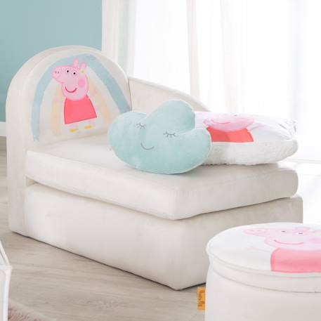 Canapé méridienne pour enfant en velours doux peppa pig Beige - peppa pig 2 - vertbaudet enfant 
