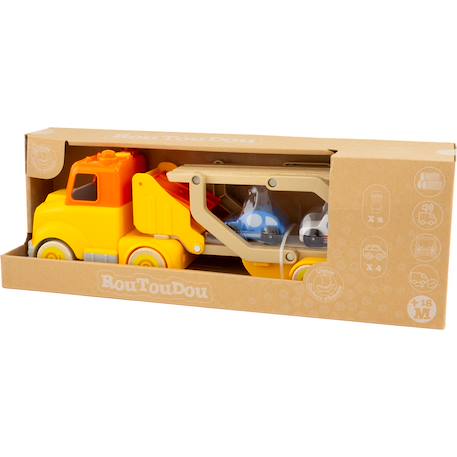 Routoudou - camion porte voitures Jaune 6 - vertbaudet enfant 