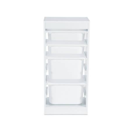 Meuble de rangement enfant 4 bacs de rangement Blanc+Naturel 5 - vertbaudet enfant 