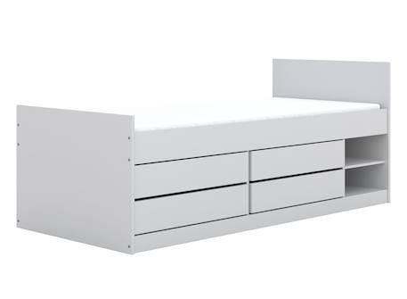 Lit enfant avec rangement diego Blanc 5 - vertbaudet enfant 