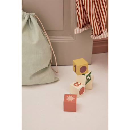 Cubes bois 10 pcs edvin Multicolore 4 - vertbaudet enfant 