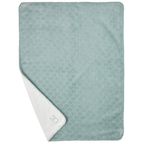 Couverture supersoft vert de gris (75 x 100 cm) Vert d'eau, blanc 1 - vertbaudet enfant 