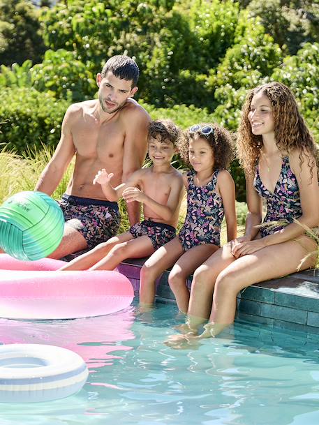 Short de bain imprimé garçon Capsule famille encre 2 - vertbaudet enfant 