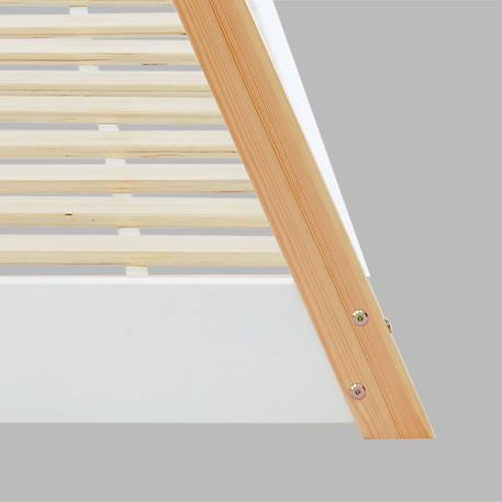 Lit tipi enfant  bois de pin sommier à lattes inclus tobias - vert et blanc Blanc+Vert 6 - vertbaudet enfant 