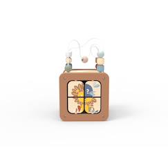 Jouet-Premier âge-Cube d'activités 5 en 1 en bois