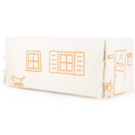 Cabane de table château noir et beige (90 x 200 cm) Ecru, noir+Ecru, orange 9 - vertbaudet enfant 