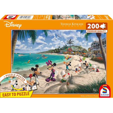 Puzzle mickey et minnie en floride 200 pcs Orange 1 - vertbaudet enfant 