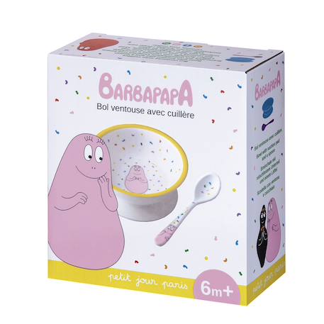 Bol ventouse avec cuillère barbapapa Blanc 2 - vertbaudet enfant 