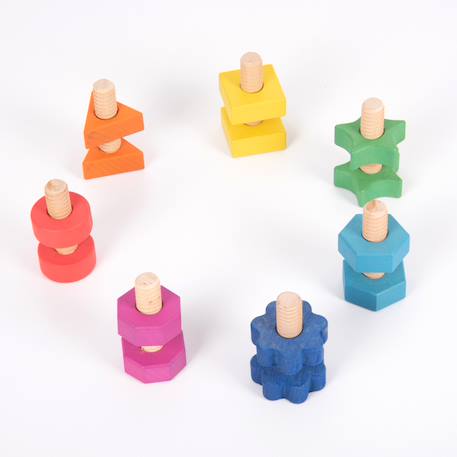 Set de 7 écrous à visser Multi-coloured 1 - vertbaudet enfant 