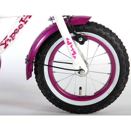 Vélo enfant heart cruiser 12 pouces blanc violet Violet et blanc 5 - vertbaudet enfant 