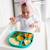 Assiette à compartiments ventousée et cuillère en silicone Bleu+Rose 2 - vertbaudet enfant 