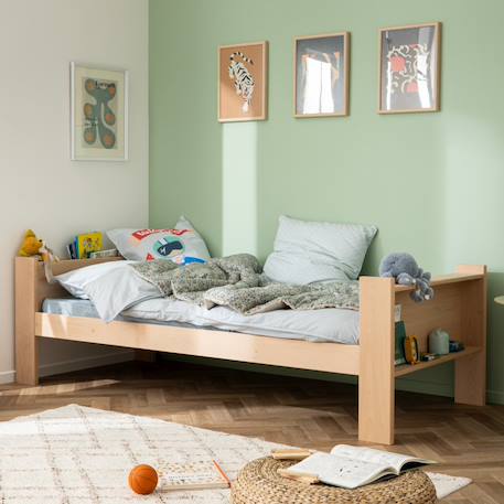 Lit enfant avec lit gigogne bois massif hêtre naturel  arsène Bois naturel 5 - vertbaudet enfant 