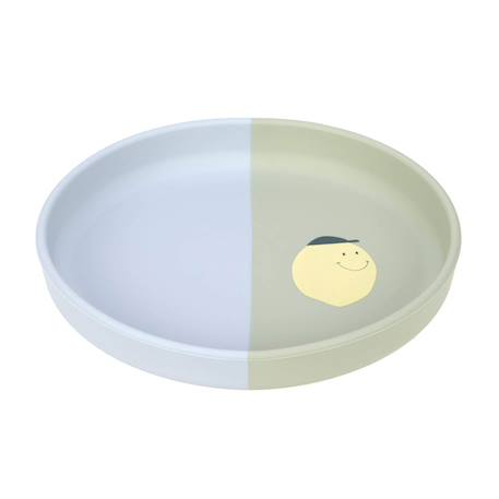 Assiette en silicone - happy fruits Bleu+Rose 4 - vertbaudet enfant 