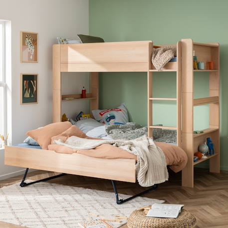 Lit superposé séparable avec lit gigogne en hêtre arsène Blanc-bois+Bois+Vert-bois 7 - vertbaudet enfant 