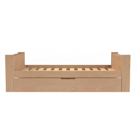 Lit enfant avec lit gigogne bois massif hêtre naturel  arsène Bois naturel 6 - vertbaudet enfant 
