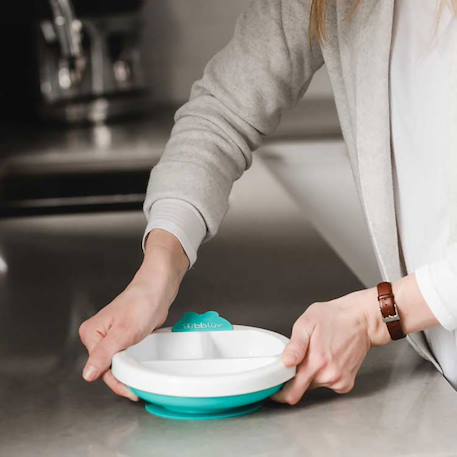 Assiette chauffante à compartiments et ventousée Bleu+Rose+Vert 6 - vertbaudet enfant 