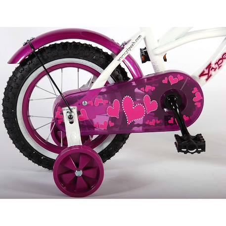 Vélo enfant heart cruiser 12 pouces blanc violet Violet et blanc 3 - vertbaudet enfant 