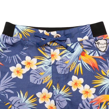 Short bermuda    fleurs hawaï  arcachon Bleu fleurs hawaï 4 - vertbaudet enfant 