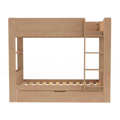 Lit superposé séparable avec lit gigogne en hêtre arsène Blanc-bois+Bois+Vert-bois 12 - vertbaudet enfant 