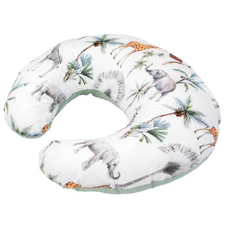 Housse pour coussin d'allaitement ergonomique safari Safari, vert, gris, blanc 3 - vertbaudet enfant 