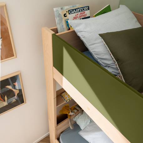 Lit superposé séparable avec lit gigogne en hêtre arsène Blanc-bois+Bois+Vert-bois 17 - vertbaudet enfant 