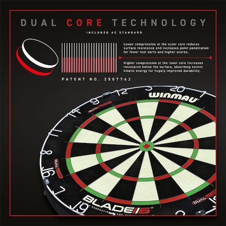 Tableau de fléchettes blade 6 dual core winmau Noir 3 - vertbaudet enfant 