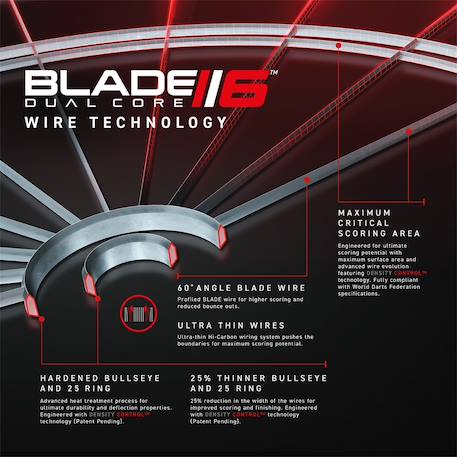 Tableau de fléchettes blade 6 dual core winmau Noir 4 - vertbaudet enfant 