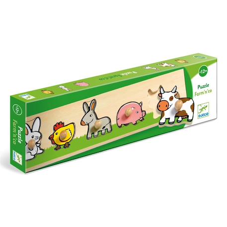 Puzzle en bois farm'n'co Multicolore 3 - vertbaudet enfant 