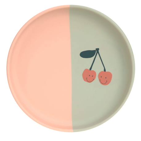 Assiette en silicone - happy fruits Bleu+Rose 5 - vertbaudet enfant 