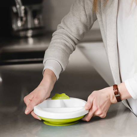 Assiette chauffante à compartiments et ventousée Bleu+Rose+Vert 18 - vertbaudet enfant 