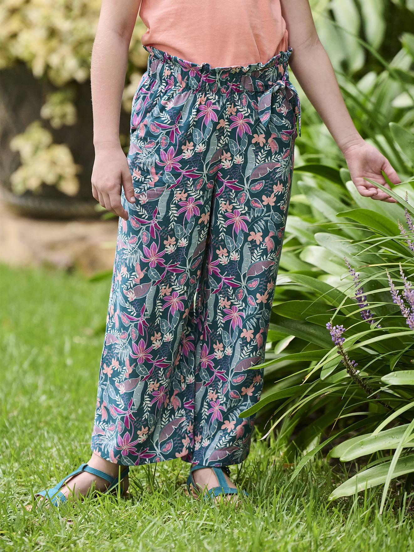 Pantalon Transformable Fille Vertbaudet - Taille 2 Ans | Rayé | Pantacourt été 100% Coton