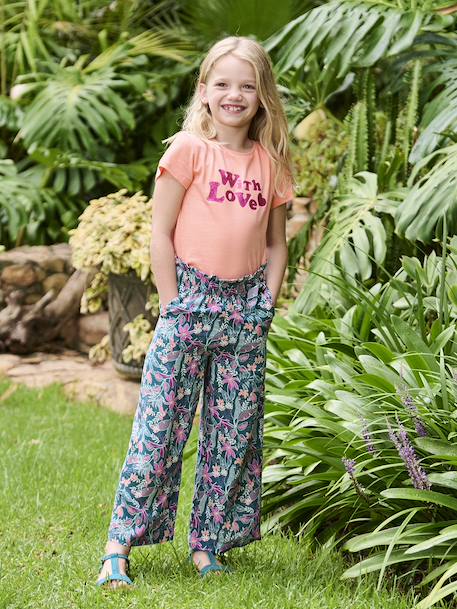Sweat Fille Vertbaudet Motif Placé - 80% Coton - Manches Longues Bleu Ciel Taille 8A