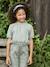 Tee-shirt blouse forme crop fille corail+écru+vert sauge 9 - vertbaudet enfant 