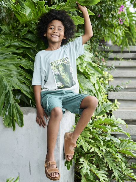 T-shirt tie & dye motif photoprint garçon vert sauge 5 - vertbaudet enfant 