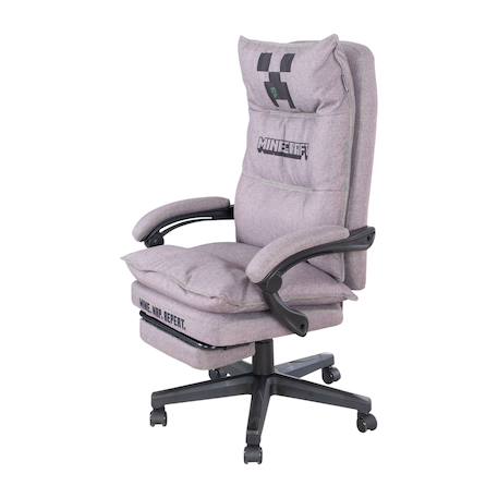 Chaise gaming minecraft – rotation 360°, hauteur ajustable & confort ergonomique Gris et noir 1 - vertbaudet enfant 