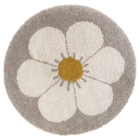 Tapis chambre enfant rond bohemian daisy Beige+Gris+Multicolore 2 - vertbaudet enfant 