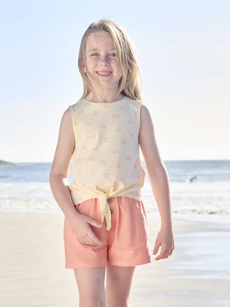 Short fille facile à enfiler corail+mauve 1 - vertbaudet enfant 