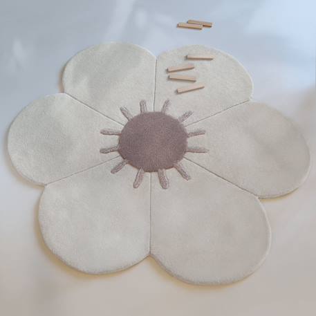 Tapis chambre enfant rond bohemian daisy Beige+Gris+Multicolore 12 - vertbaudet enfant 
