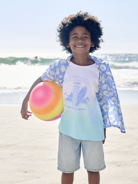 T-shirt garçon Dip & Dye vert d'eau 5 - vertbaudet enfant 