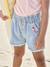 Short en jean brodé fleurs oversize fille bleu clair 5 - vertbaudet enfant 