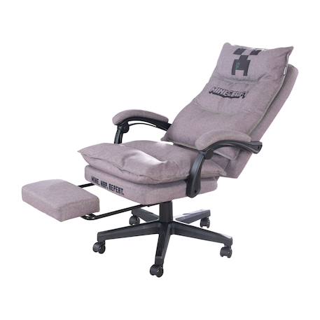 Chaise gaming minecraft – rotation 360°, hauteur ajustable & confort ergonomique Gris et noir 5 - vertbaudet enfant 