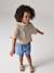 T-shirt fille cropped manches courtes beige+écru+rayé violet+rose poudré 5 - vertbaudet enfant 
