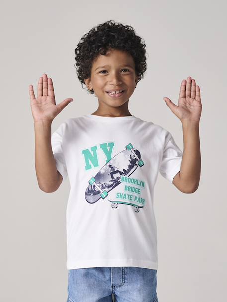 T-Shirt photoprint garçon blanc 1 - vertbaudet enfant 
