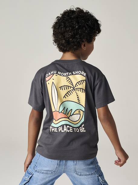 T-shirt garçon motifs devant et dos anthracite+blanc+bleu ciel+bleu océan 7 - vertbaudet enfant 