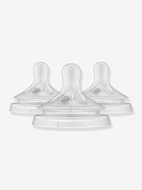 Pack de trois tétines Natural Response - débits 3,4,5 transparent 1 - vertbaudet enfant 