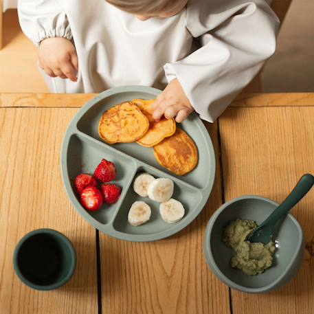 Coffret repas silicone 4 pièces Vert 2 - vertbaudet enfant 